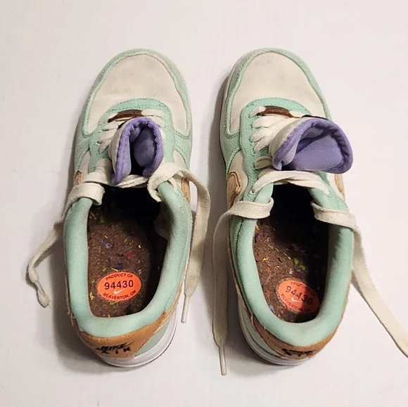 Nike Air Force 1 Low Happy Pineapple Canvas Sneakers Green Size 6 - Picture 7 of 11